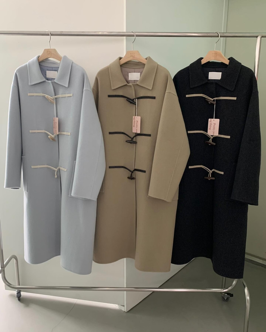 [🧸떡볶이코트] 프리티영띵 카라 토글 핸드메이드 더플 롱 코트 3color 상세 이미지 1