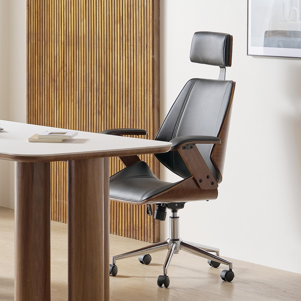 파소 허리편한 컴퓨터 책상의자 사무실 회전 바퀴 중역 의자 블랙
