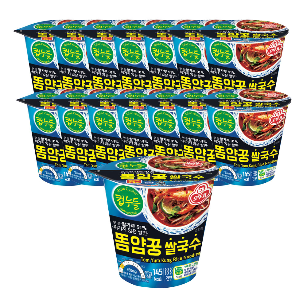 오뚜기 컵누들 똠얌꿍 쌀국수 44g, 15개 - 상품 이미지