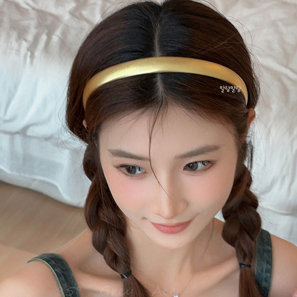 샤이닝 무지 귀안아픈머리띠 글로시 포인트 헤어밴드 - 상세 이미지 2