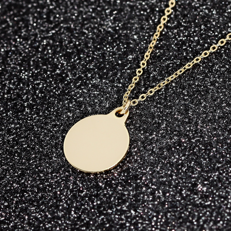14K 이니셜 코인 금 목걸이 8mm, 10mm - 상세 이미지 4