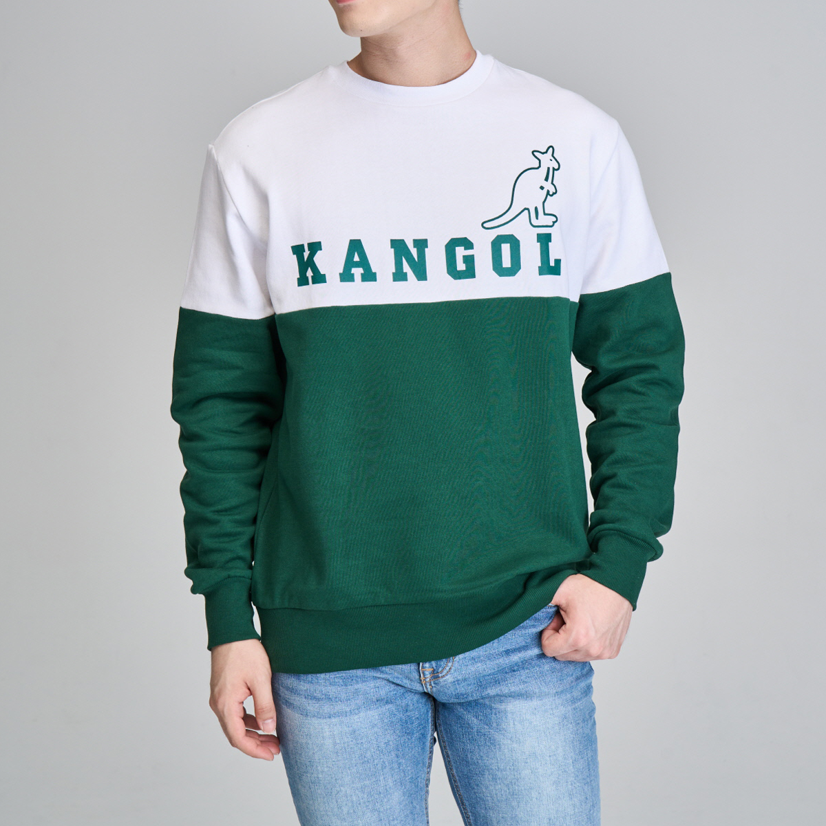 캉골 남녀공용 맨투맨 후드티 후드집업 블랙 K96215 빅로고 - 상세 이미지 4