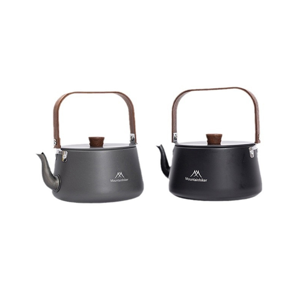 마운틴하이커 커피 주전자 그레이 1.1L 200g 캠핑 우드손잡이 이미지 8