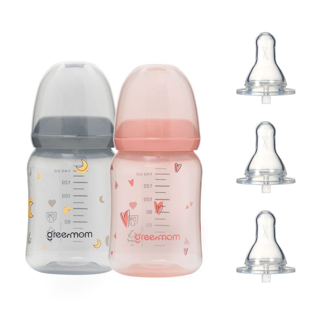 [컬러세트] PP 컬러 슬림형 젖병140ml2개 아이쏙3개 - 상품 이미지