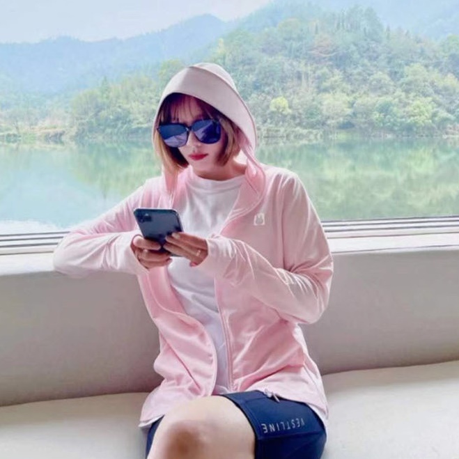 여성 쿨 티셔츠 여자 여름용 티 셔츠 후드 집업 운동용 흰 색 바닷가 자외선 차단 휴가용