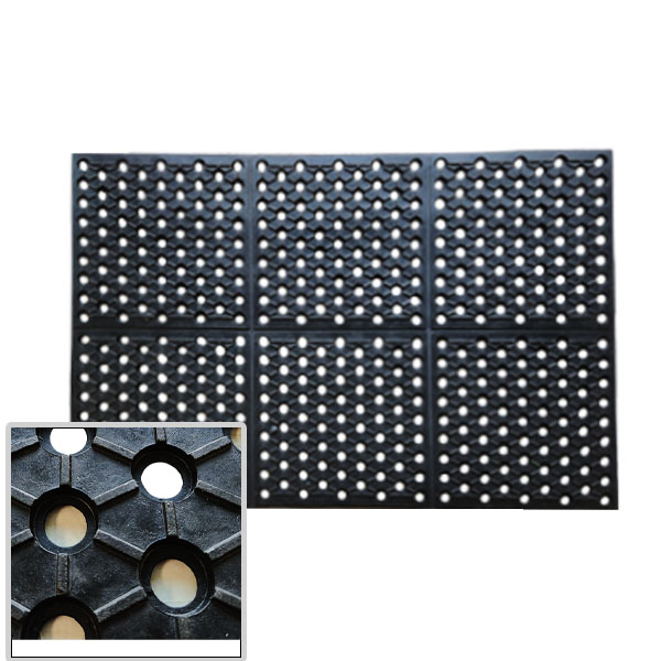 삼지매트 현관 고무매트 미끄럼방지 슬래시 검정 90x90