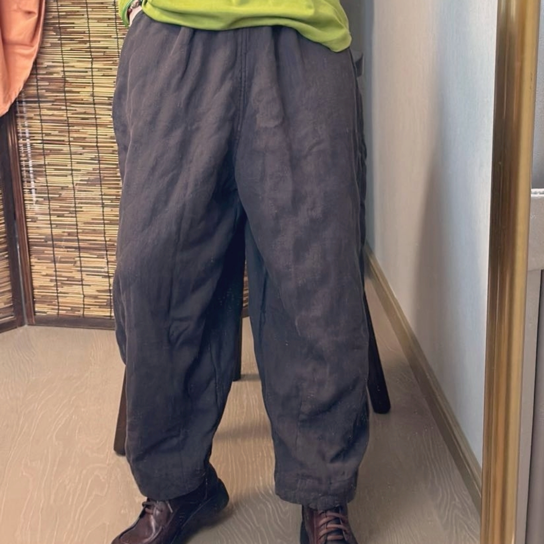 린넨배기바지 가을 겨울 양면 엄마바지 빈티지 퀼팅 누비옷 9256 - 상세 이미지 5