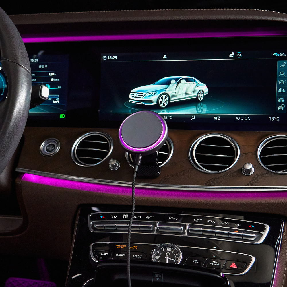 카플 더마운트 마그네틱 맥세이프 호환 거치대 Qi2 풀알류미늄 차량용 핸드폰 무선충전기