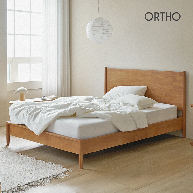 올쏘 베일리 고무나무 원목 침대 프레임 SS 내추럴