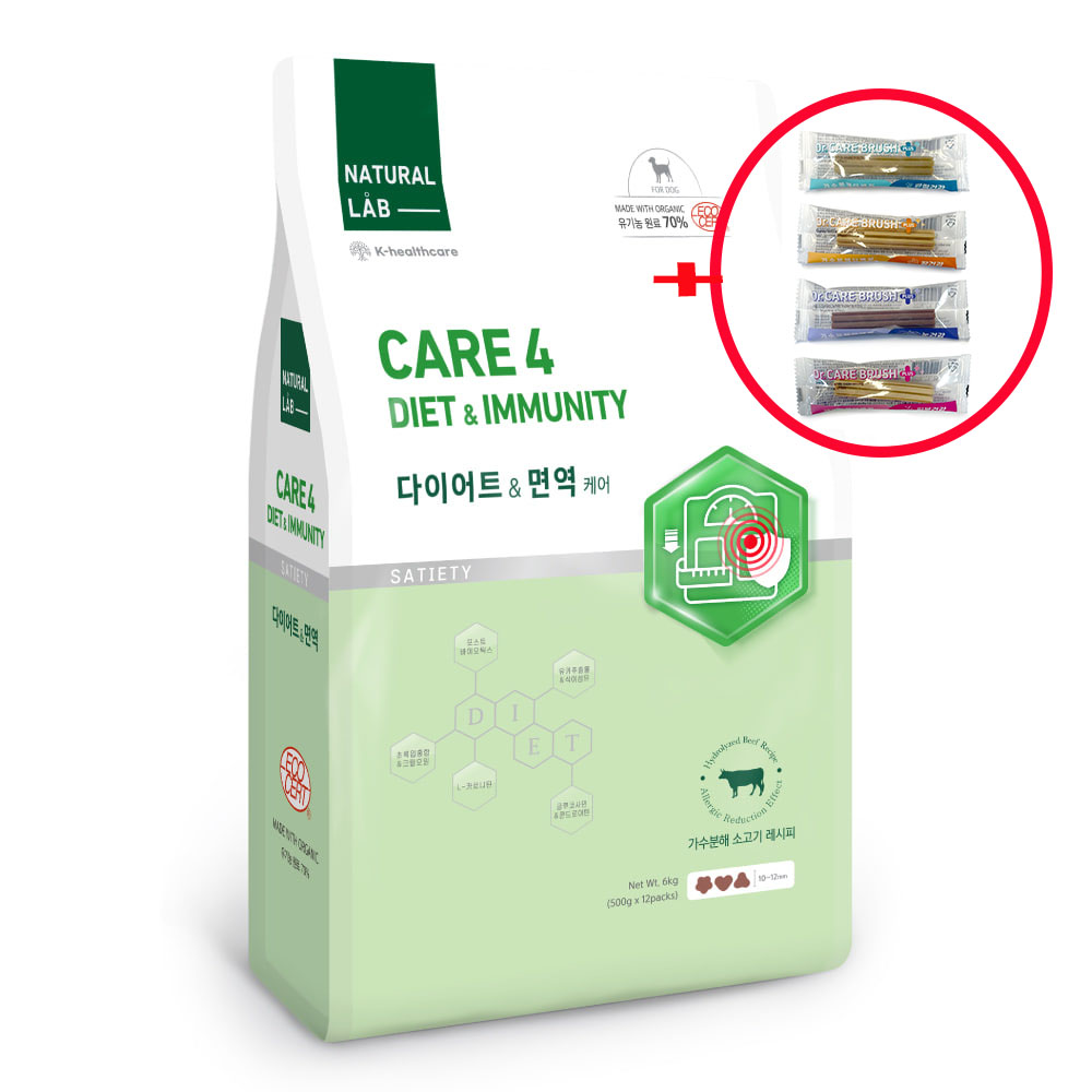 [덴탈껌 20p]+ 네츄럴랩 케어 유기농 케어4 다이어트+면역, 6kg, 1개 - 상품 이미지