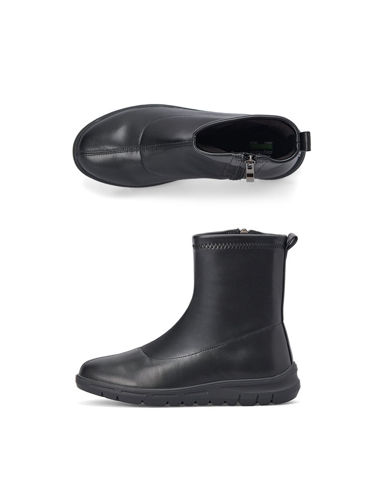 [기모안감] 데이워크 발편한 아치깔창 여성 앵클 스판 부츠 코이 블랙 DW30051-BK