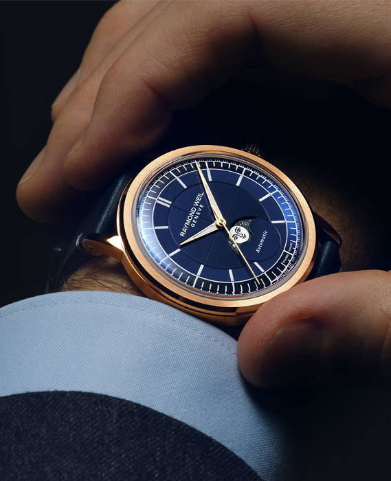 [레이몬드웨일] 밀레짐 문페이즈 오토매틱 39mm 미드나잇블루