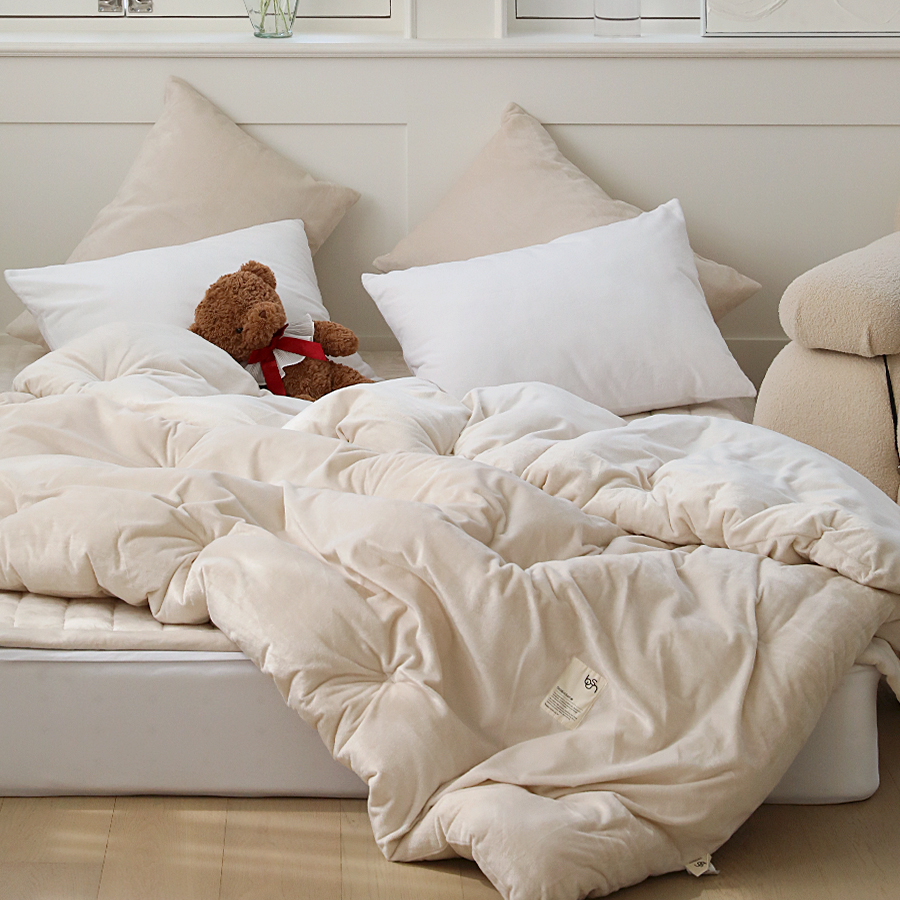 극세사이불 겨울 차렵이불 타탄 따뜻한 옥수수솜 침구 SS