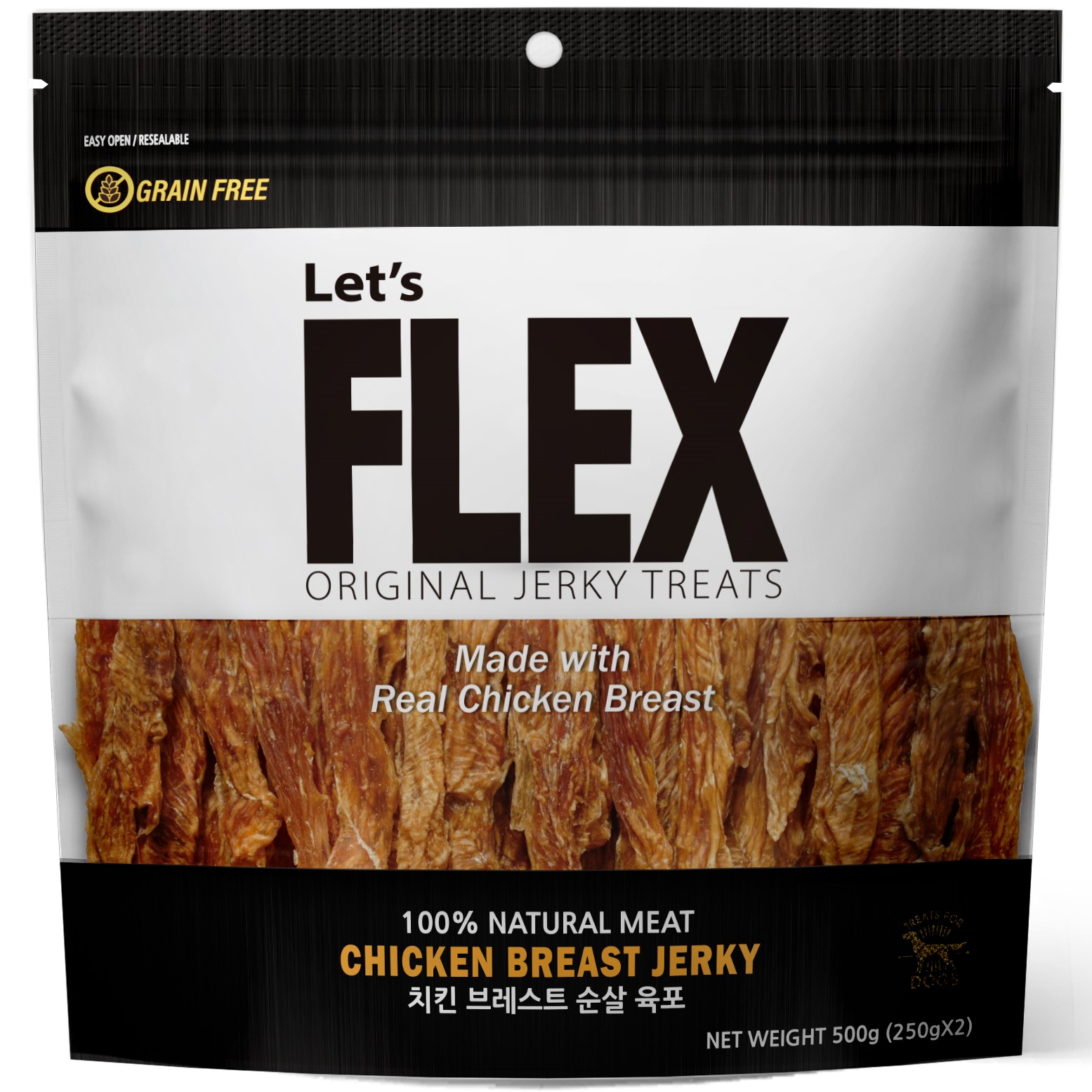 플렉스 대용량 강아지 육포 져키 간식 500g 치킨맛 - 상세 이미지 2