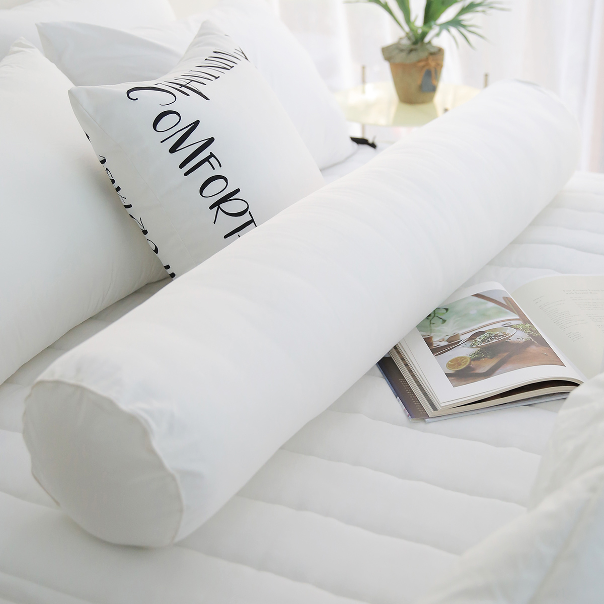 알러지케어 바디필로우 원형 코튼 안고자는 롱쿠션 ( 120x20 ) 긴베게