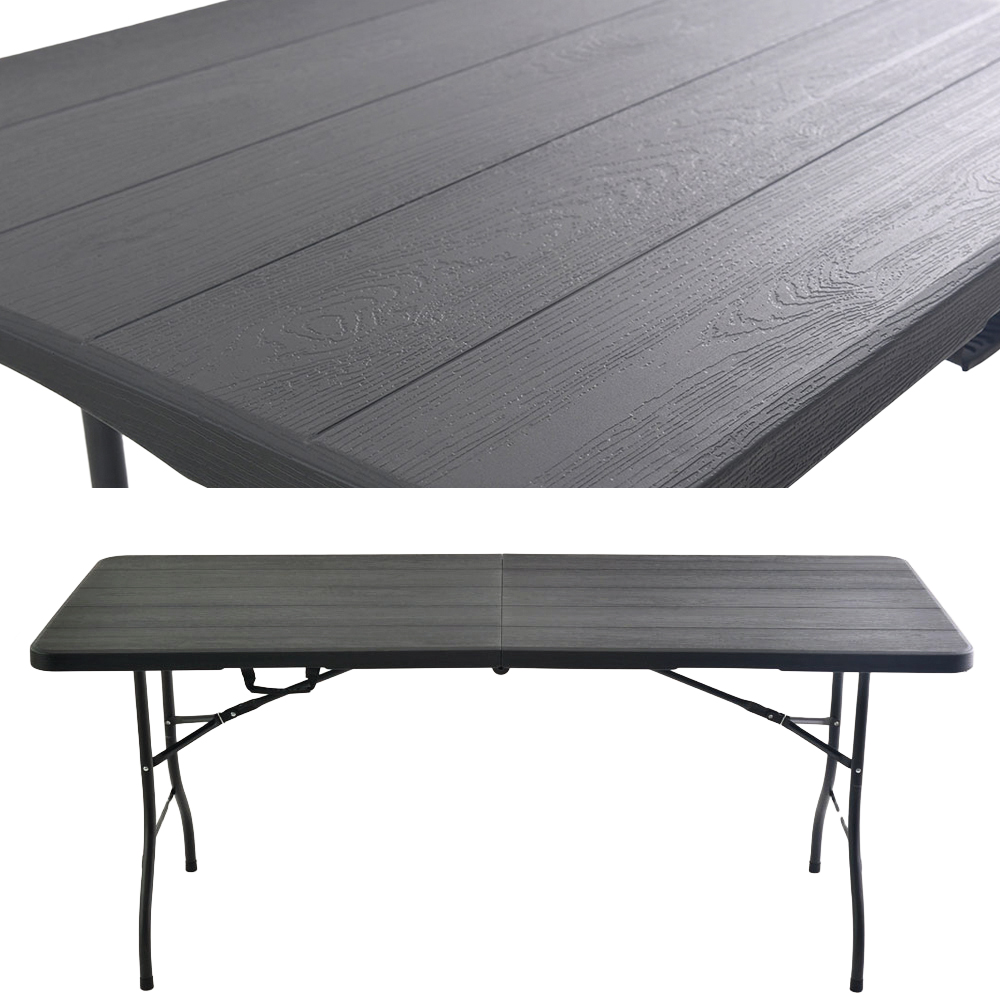 브로몰딩 야외 접이식 테이블 블랙 플라스틱 야외용 행사 180BL