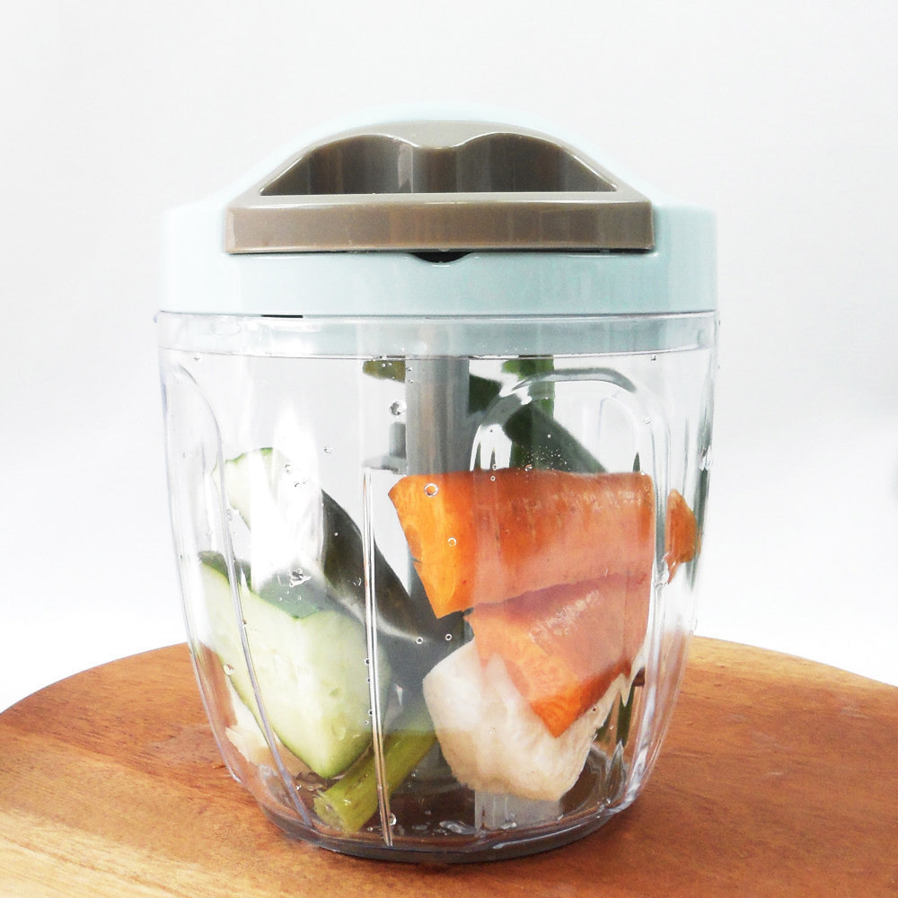 만능 야채 다지기 이유식 채소 고추 양파 수동 믹서기 차퍼 마늘가는기계 900ml