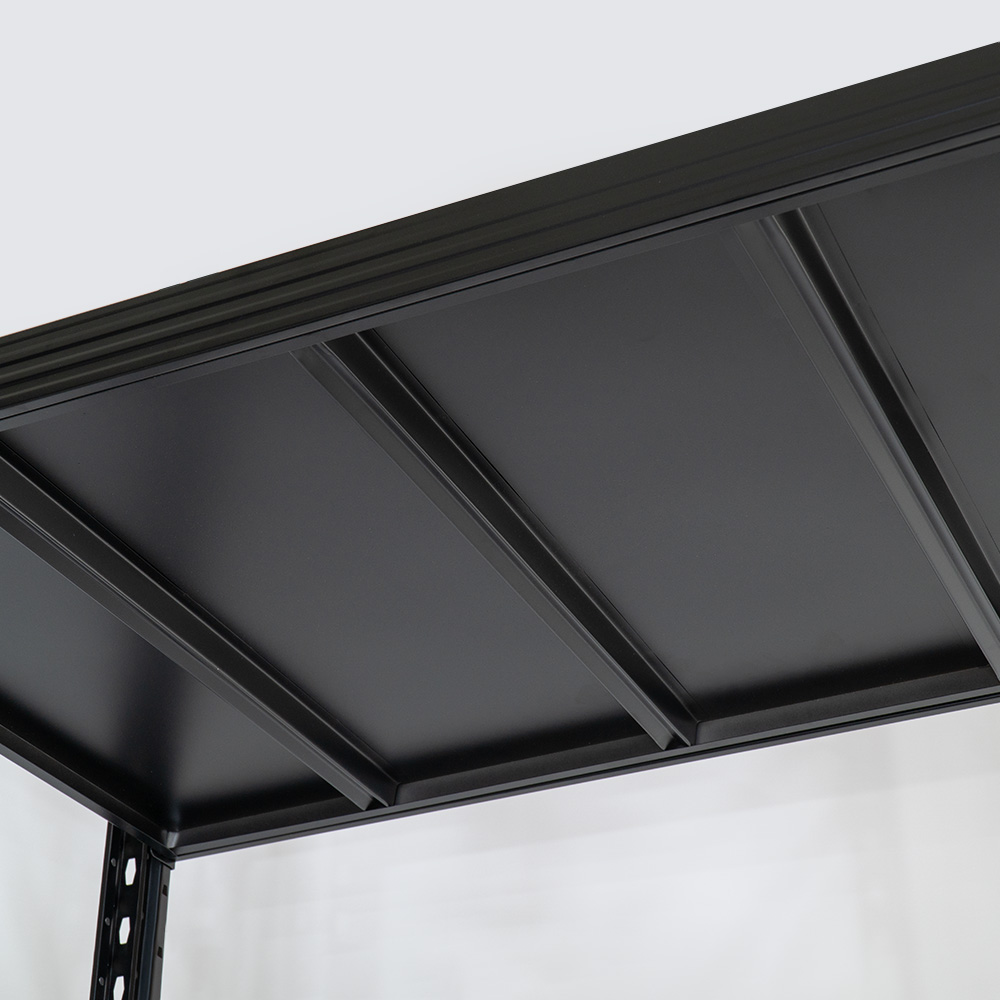 코어 중량랙 산업용 철제선반 무볼트 조립식 앵글 창고 15006001500 4단 블랙