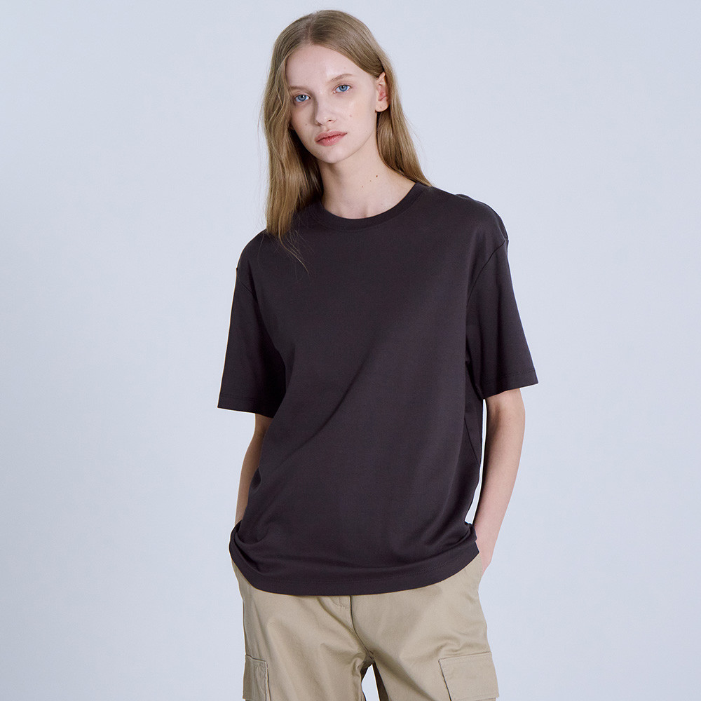 베이직하우스 2SET 여성 프리미엄 40수 릴렉스핏 무지 반팔 티셔츠