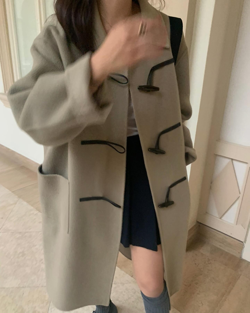 [🧸떡볶이코트] 프리티영띵 카라 토글 핸드메이드 더플 롱 코트 3color 상세 이미지 15