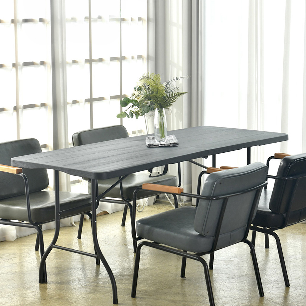 브로몰딩 야외 접이식 테이블 블랙 플라스틱 야외용 행사 180BL