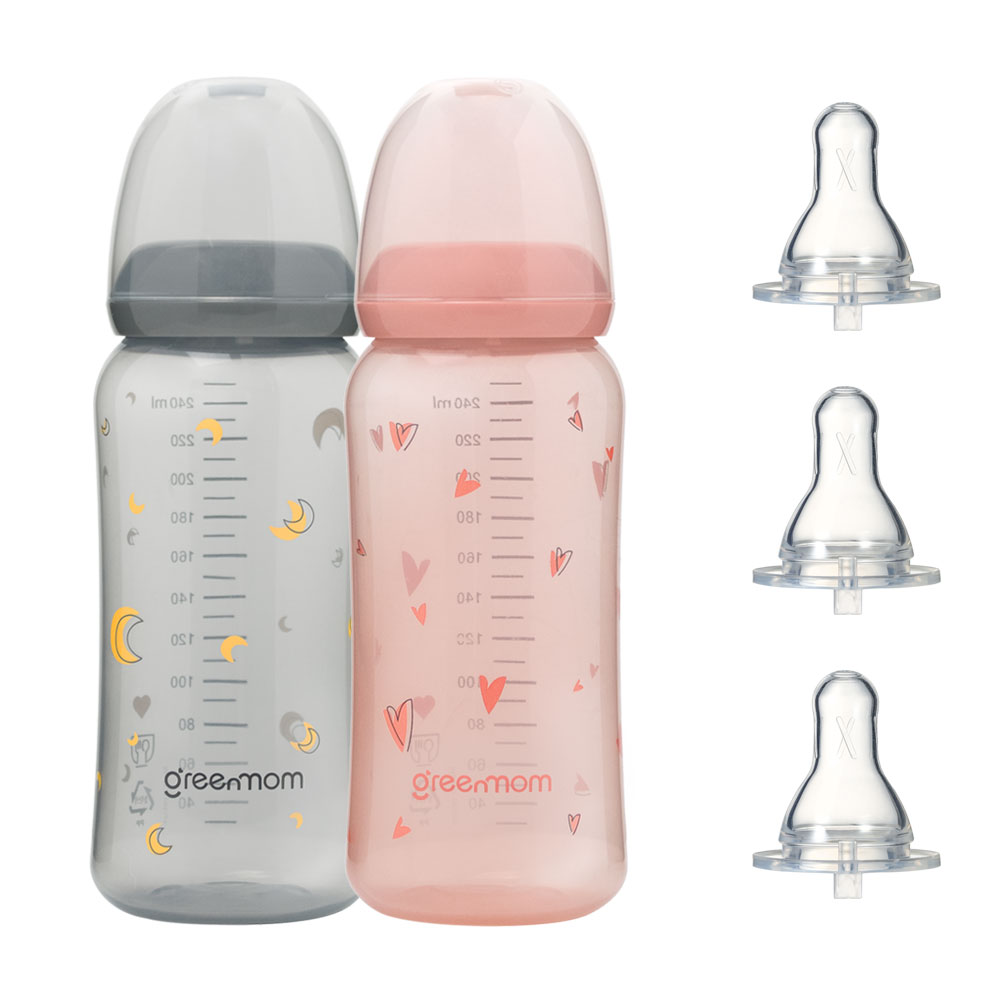 [컬러세트] PP 컬러 슬림형 젖병240ml2개 아이쏙3개 - 상품 이미지