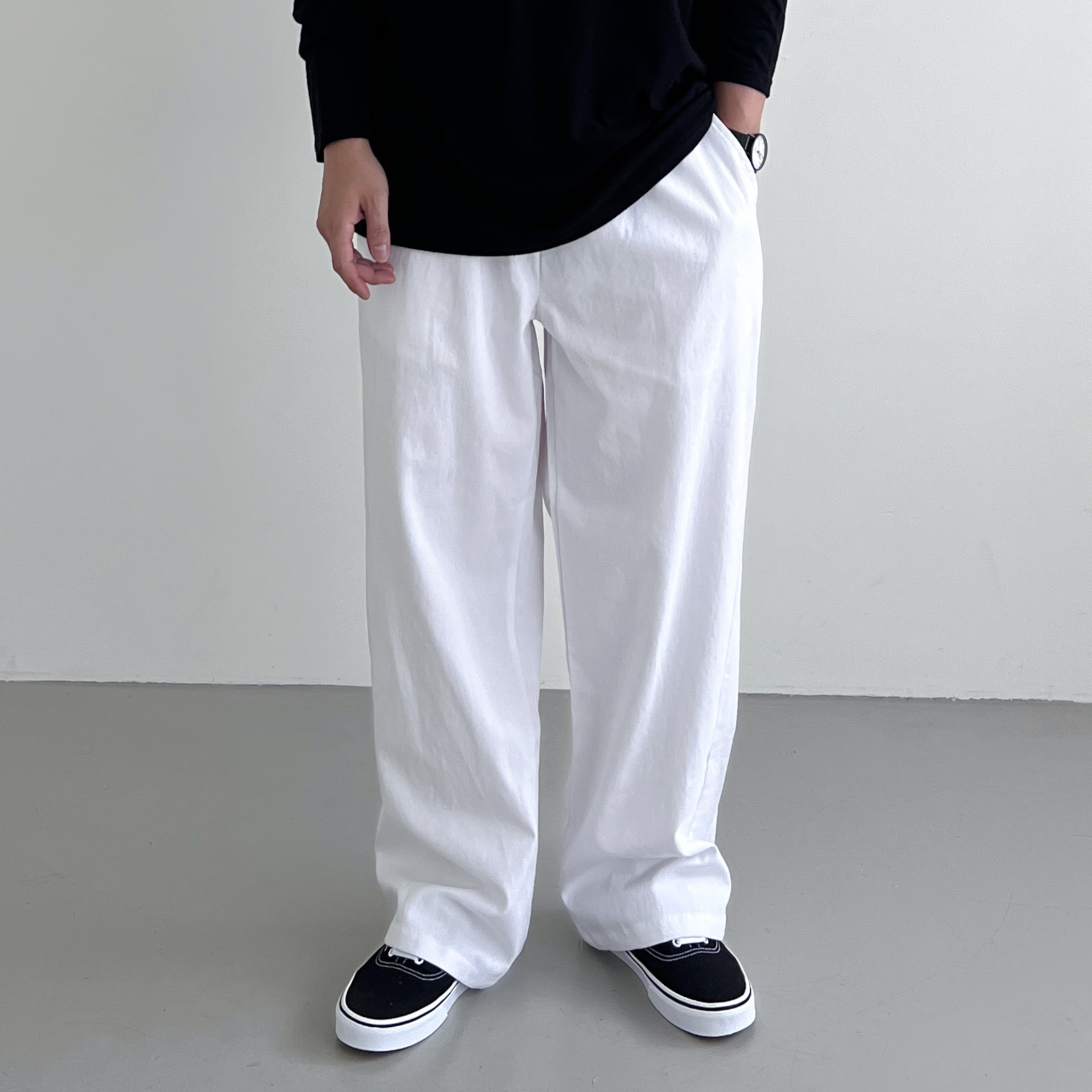 남자백바지 남자와이드팬츠 벌룬팬츠 통바지 - 상세 이미지 5