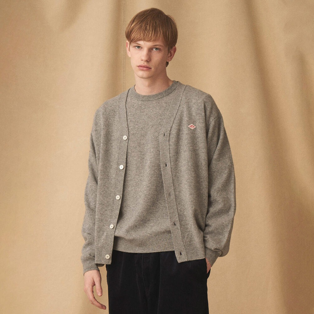 단톤 가디건 LAMBSWOOL V NECK KNIT DNB242M102-0002 남성 울 가디건 - 상품 이미지