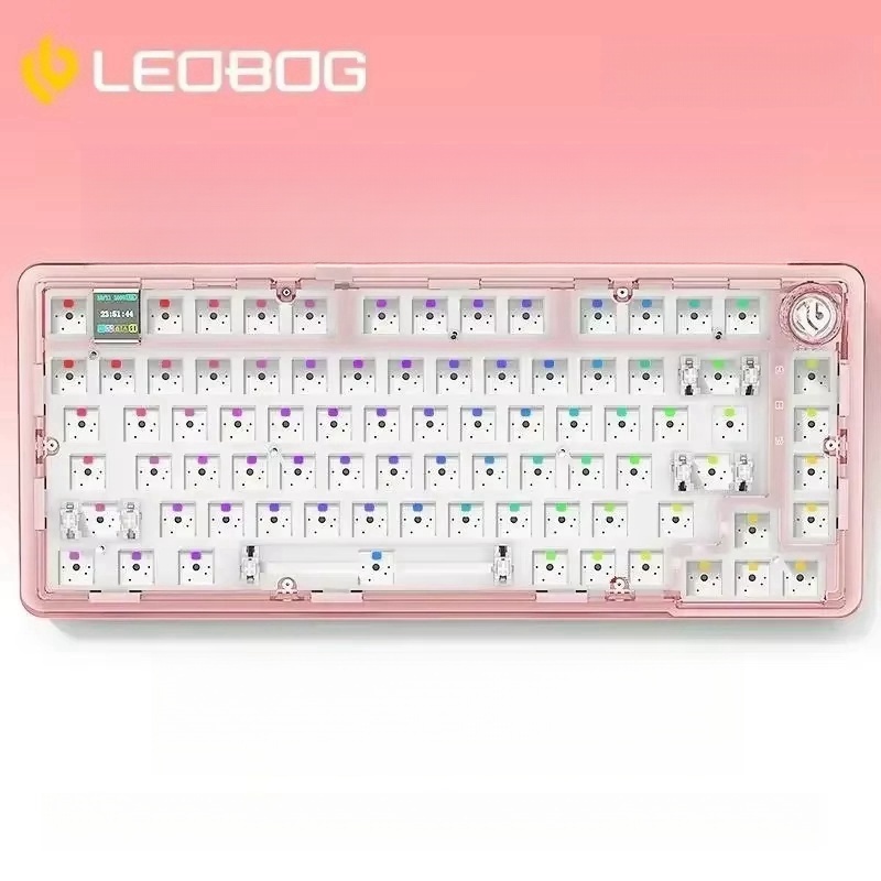 LEOBOG K81Pro 기계식 키보드 3모드 키트 핑크 - 상품 이미지