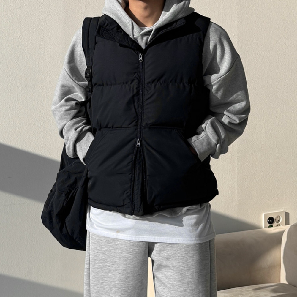 남자 공용 래글 오버핏 가을 겨울 웰론 패딩조끼