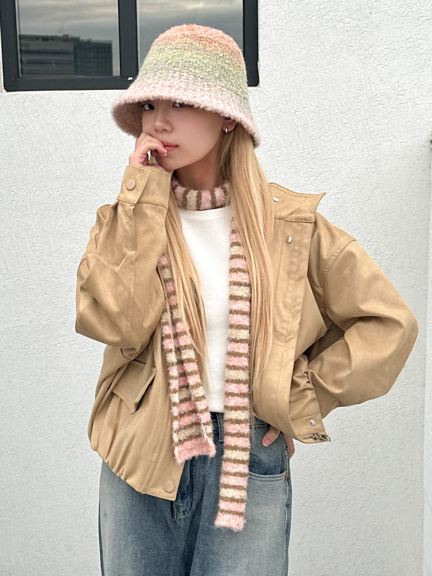 [울소재] 보링 유니크 그라데이션 벙거지 모자 5color 상세 이미지 15
