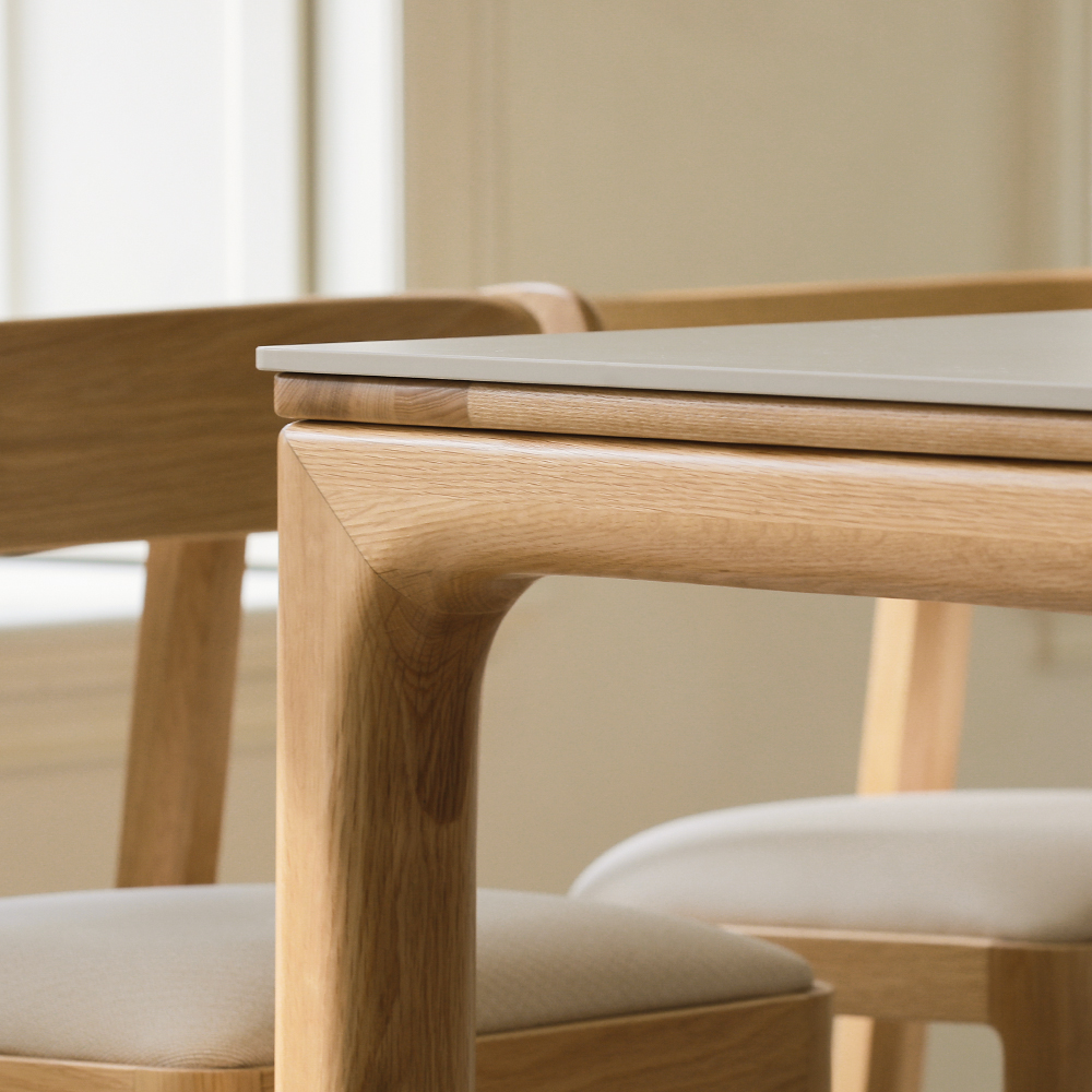 라미에스 모아나 오크 참나무 포세린 세라믹 식탁세트 4인용 1400 의자4