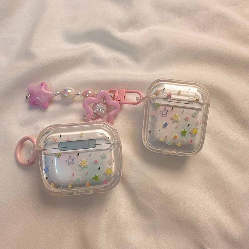에어팟 4세대 투명 케이스 입체 별 스트랩 홀로그램 커버 매달린 장식품으로 Apple AirPods 2 1/2세대 유니버 - 상세 이미지 5