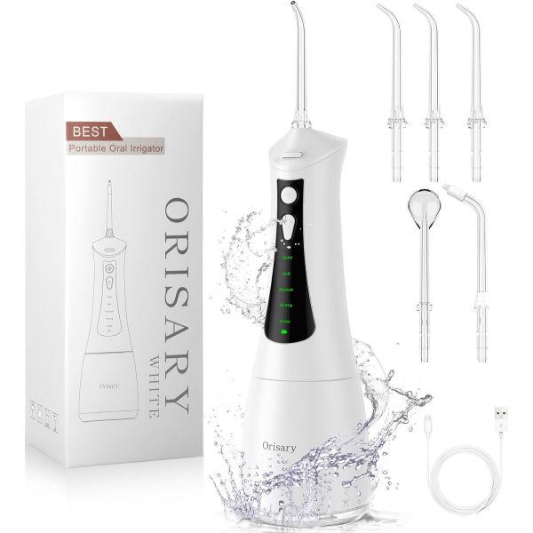 2024년 최신 치아용 치실용 치실 5가지 모드 강력한 무선 제트 팁 300ML 휴대용 구강 세정기 가정 여행용 IPX7 방수 충전식 추천 : 차차주몰25