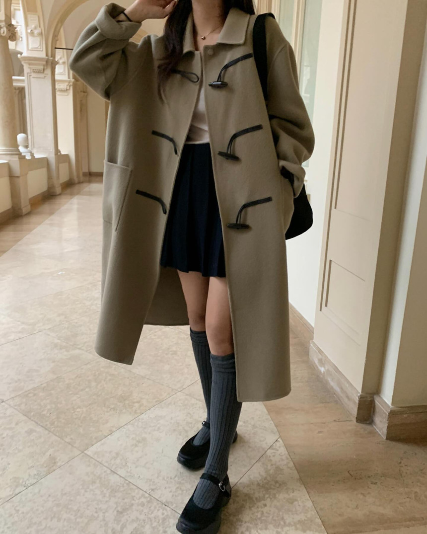 [🧸떡볶이코트] 프리티영띵 카라 토글 핸드메이드 더플 롱 코트 3color 상세 이미지 17