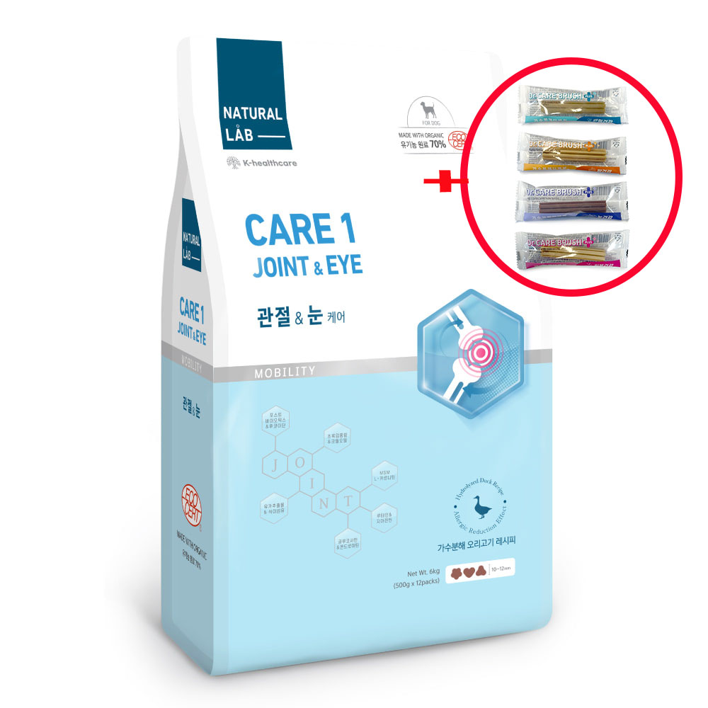 [덴탈껌 20p]+ 네츄럴랩 케어 유기농 케어1 관절+눈건강, 6kg, 1개 - 상품 이미지