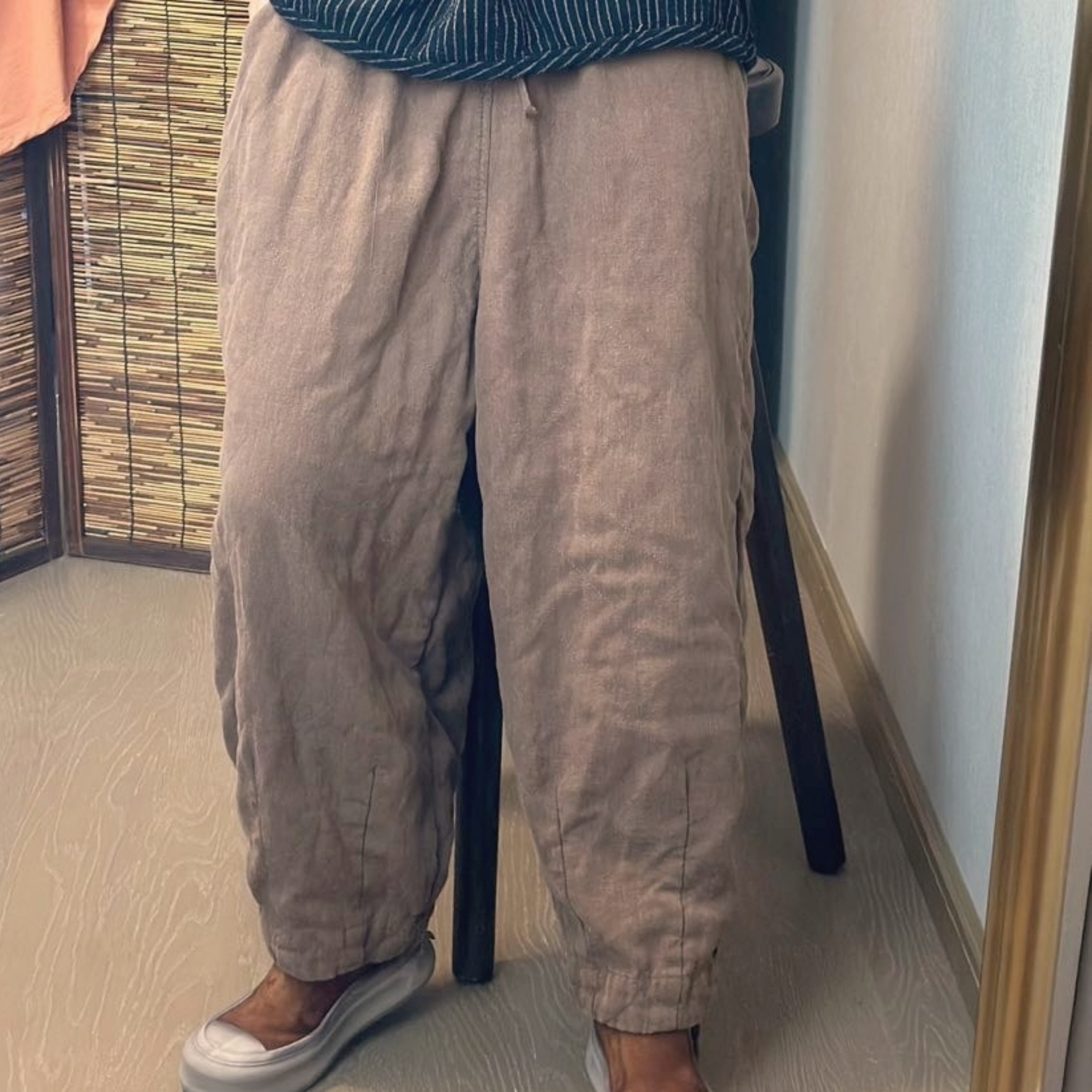 린넨배기바지 가을 겨울 양면 엄마바지 빈티지 퀼팅 누비옷 9256 - 상품 이미지