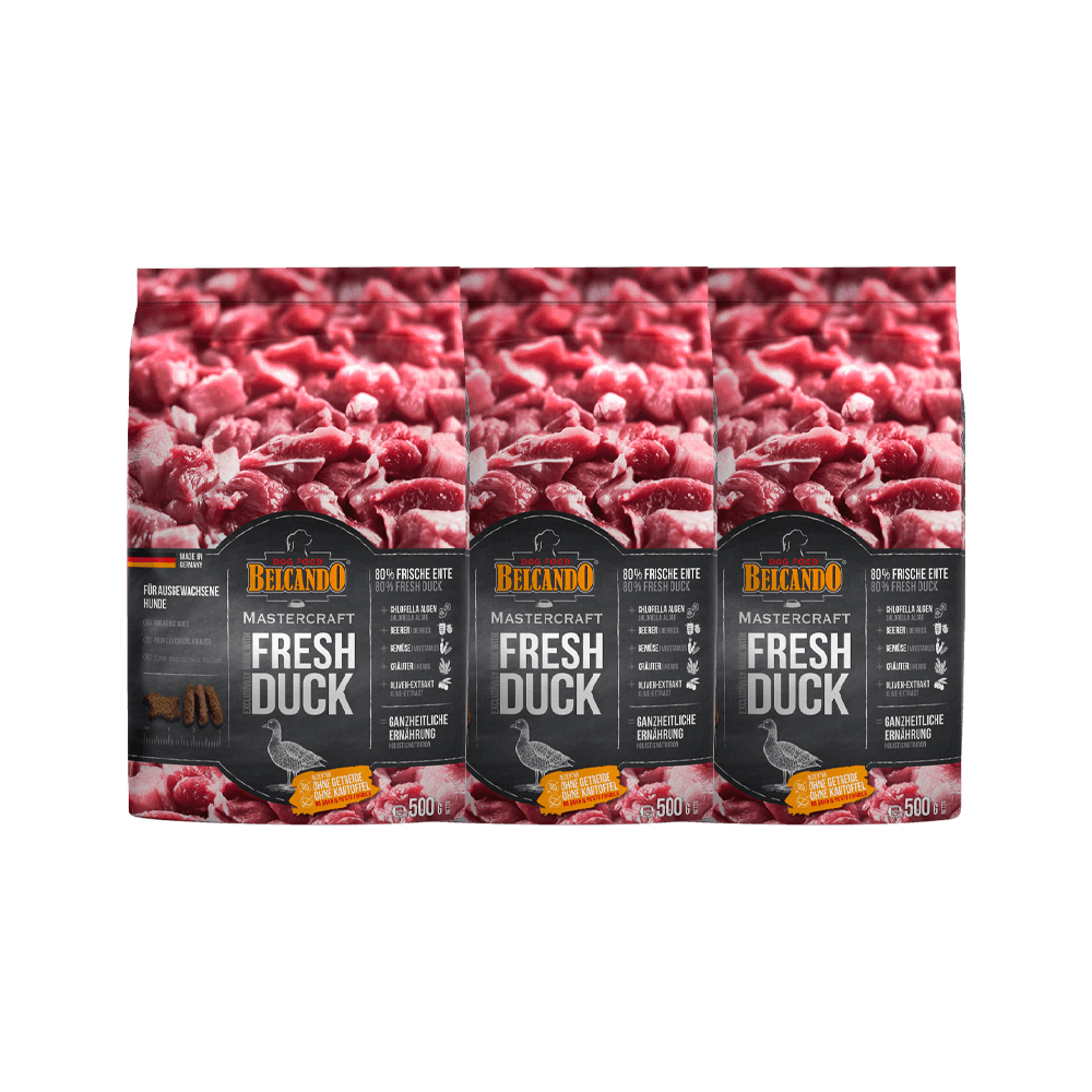 벨칸도 사료 마스터크래프트 500g x 3개(1.5kg) 오리 생육 독일수입사료 강아지사료