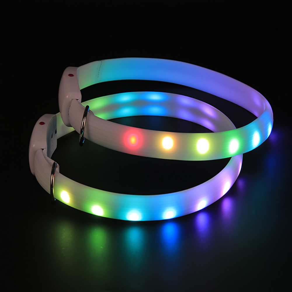 더바른 강아지 야광 LED 목걸이 반려견 야간산책 깜빡이는 안전 애견 목줄 USB 충전식 - 상세 이미지 3