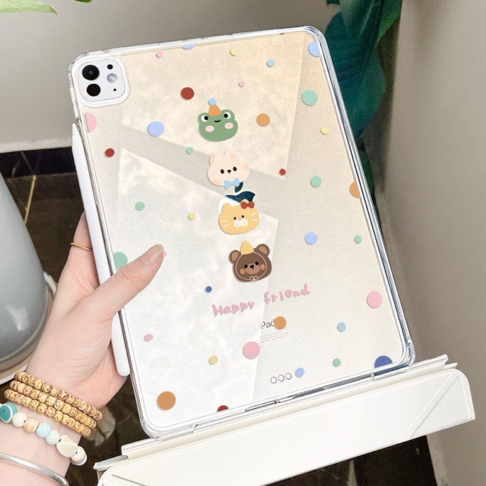 ipad 보호 케이스 3Y 접이식 air6 pro2024 Apple 태블릿에 적합 10 아크릴 9 벤딩 방지 5 펜 슬롯 없음 mini7 크림 디저트 1 아이패드 에어6(11인치) - 상세 이미지 4