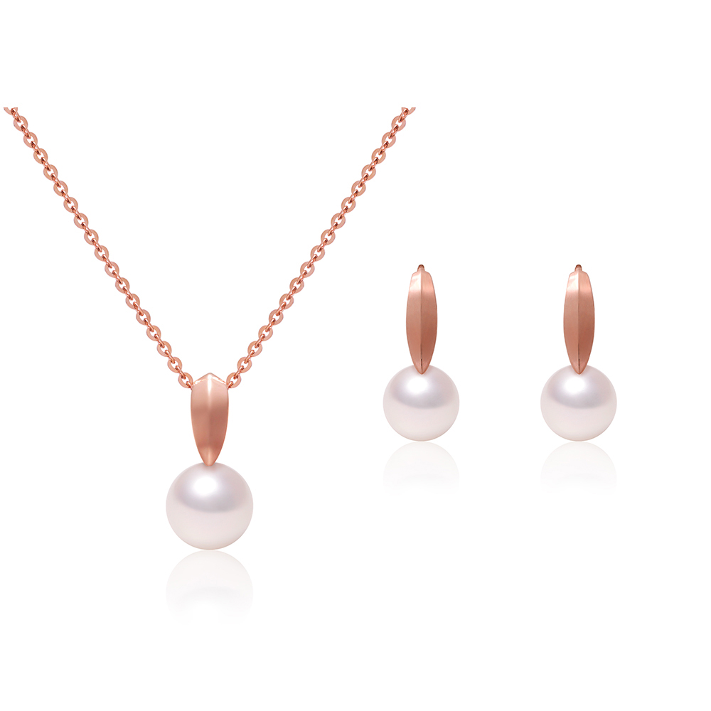 샤를 14K 18K 귀걸이 목걸이 아코야 해수 진주 세트 AAA+