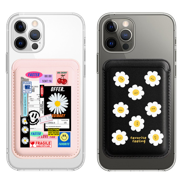 데이지 플라워 라벨 맥세이프 카드지갑