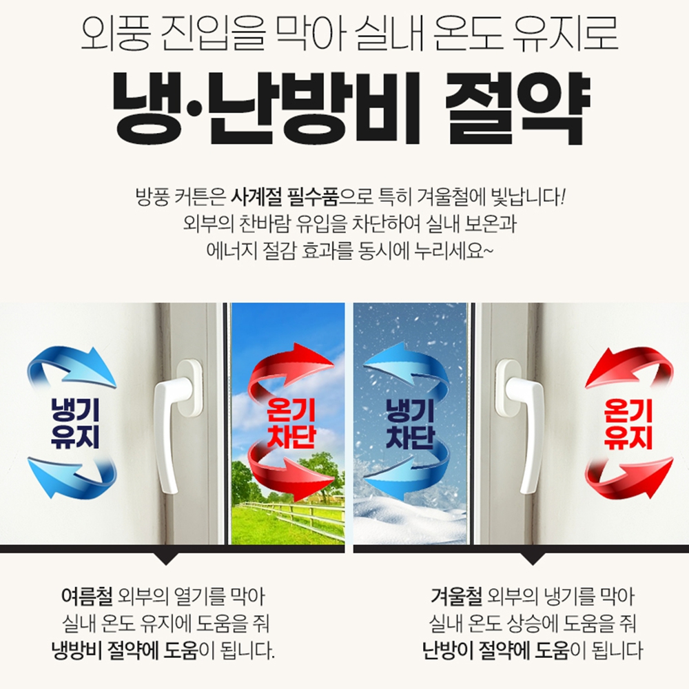 두꺼운비닐 창문용방풍 대형 외풍차단 커튼 우레탄 현관 베란다방한 PVC 210x125cm - 상세 이미지 3