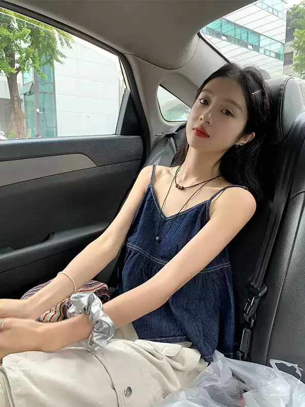 돌싱포맨 156화 윤가이 뷔스티에 민소매 데님 레이어드 의상 옷 패션 - 상세 이미지 2