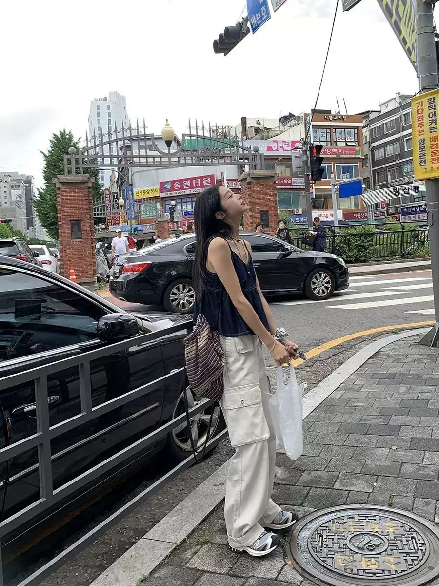 돌싱포맨 156화 윤가이 뷔스티에 민소매 데님 레이어드 의상 옷 패션 - 상세 이미지 5