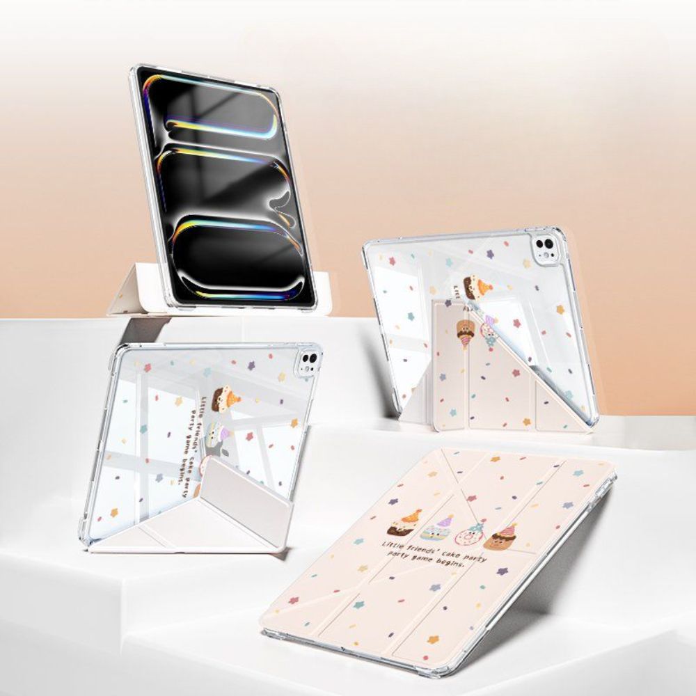 ipad 보호 케이스 3Y 접이식 air6 pro2024 Apple 태블릿에 적합 10 아크릴 9 벤딩 방지 5 펜 슬롯 없음 mini7 크림 디저트 1 아이패드 에어6(11인치) - 상세 이미지 5
