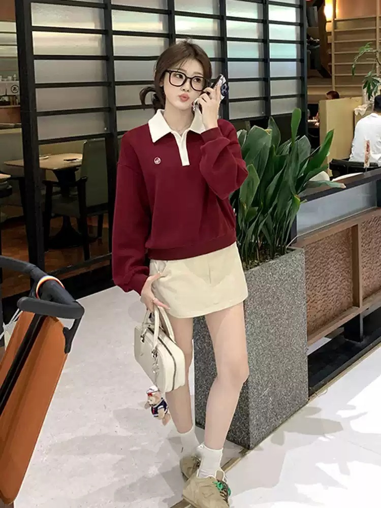 밉지않은 관종언니 이지혜 맨투맨 카라넥 데일리 의상 옷 패션 - 상세 이미지 3