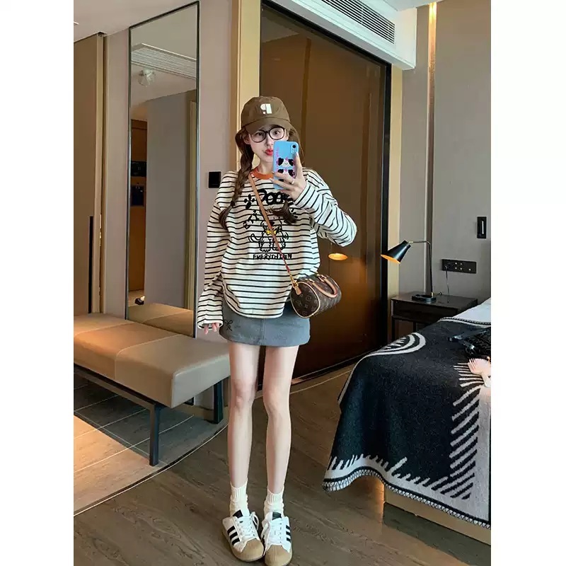 결혼하자 맹꽁아 8화 박하나 티셔츠 긴소매 맹공희 데일리 스트라이프 의상 옷 패션 - 상세 이미지 5