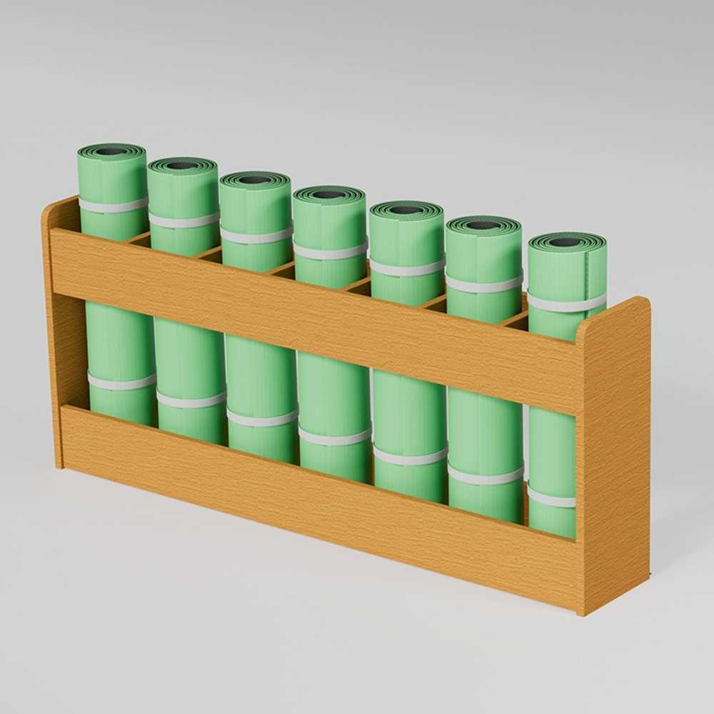 요가매트 칸막이 필라테스 헬스장 나무 보관 120x20x50 - 상품 이미지