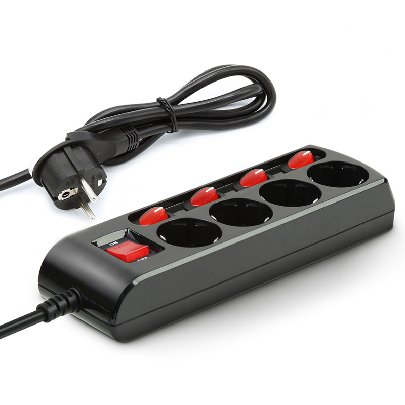 러그박스 개별 납작 멀티탭 이지쿡 플러그 콘센트 3500W 고용량 3m, 4구, 1개